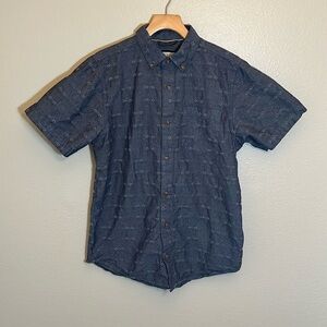 Dravus Heading Nowhere Blue Casual Button Down Short Sleeve Shirt